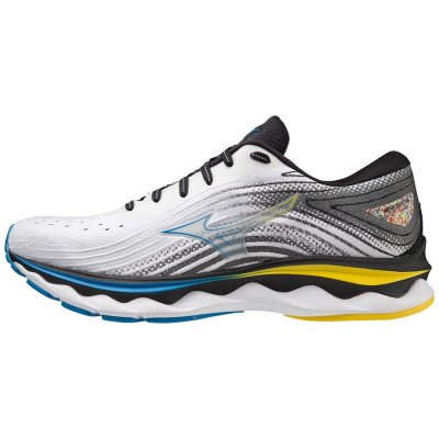 Zapatillas Para Correr Mizuno WAVE Sky 6 Hombre - Blancos / Amarillos / Azules - Chile M815PESAUV